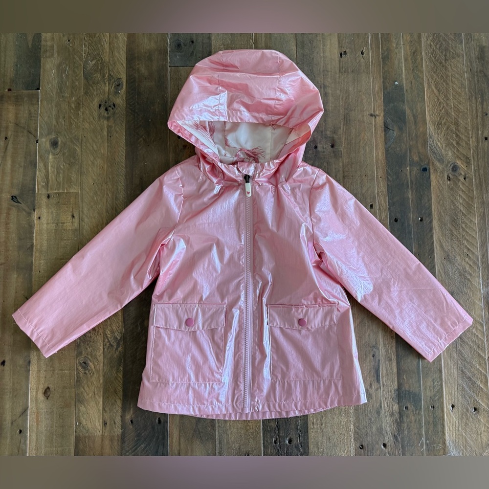Pink Chicken - Girls Rafa Rain Coat - Pink Metallic / 5Y